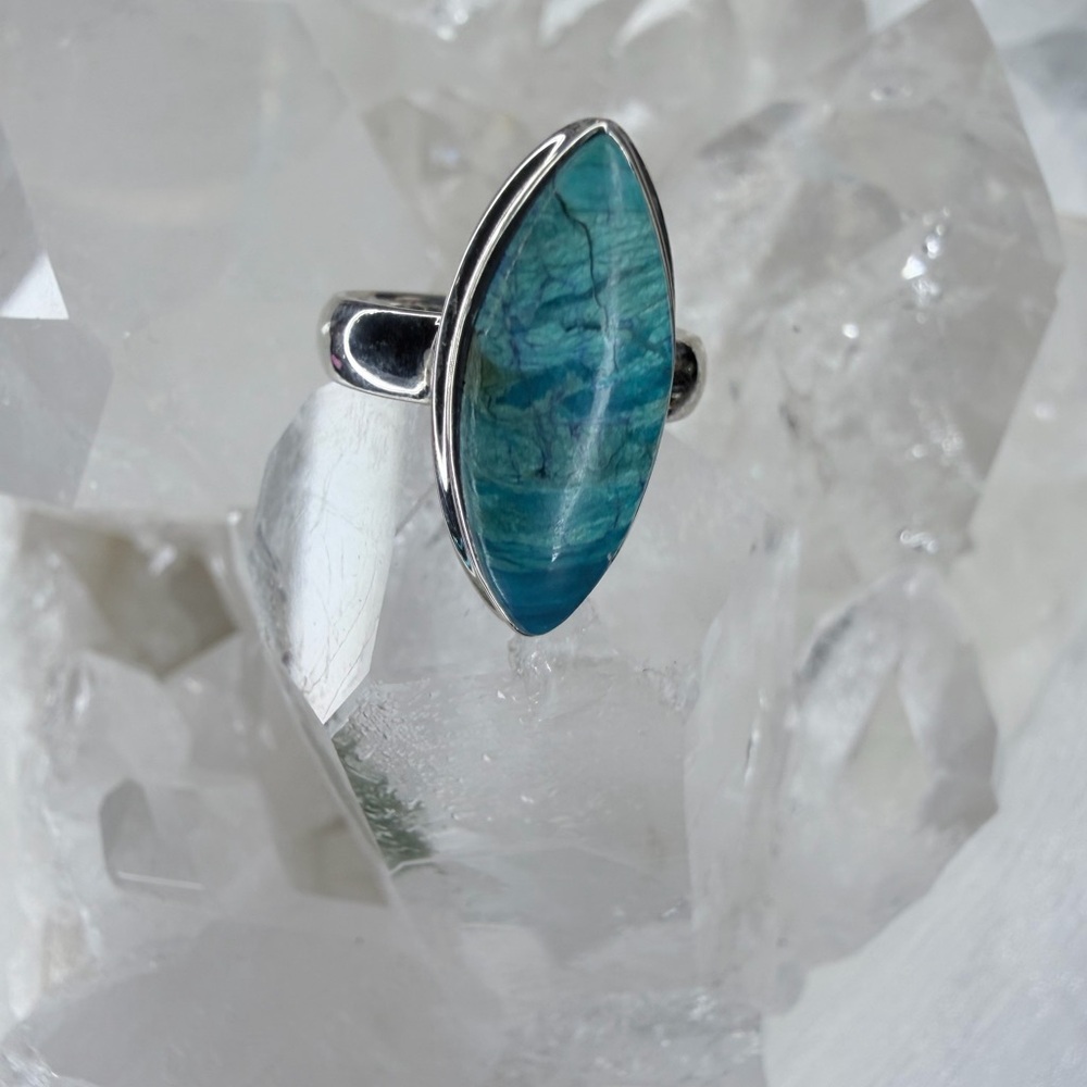 💙 Blue Opal Ring from Chile | Genuine Stone | Size 6 | Solid 925